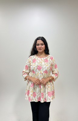 SATITHREADS Women Floral Print, Printed Tunic Kurta(Multicolor)