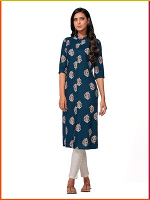 Nimaa Women Embroidered Straight Kurta(Multicolor)