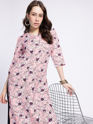 Anouk Rustic Women Floral Print Straight Kurta(Multicolor)