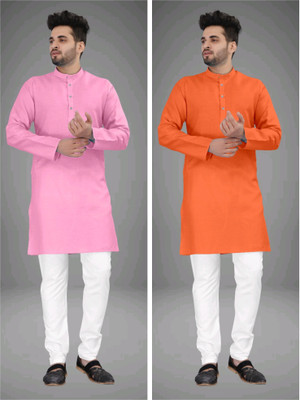 TRUST OUS Men Solid Straight Kurta(Multicolor)