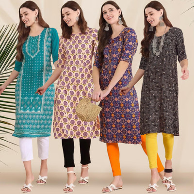 1 Stop Fashion Women Printed A-line Kurta(Multicolor)