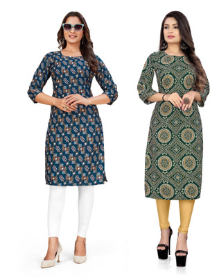 dharmanandan creation Women Printed A-line Kurta(Multicolor)