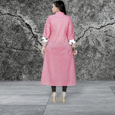 Suhani Fashionmk Women Solid Straight Kurta(Pink)