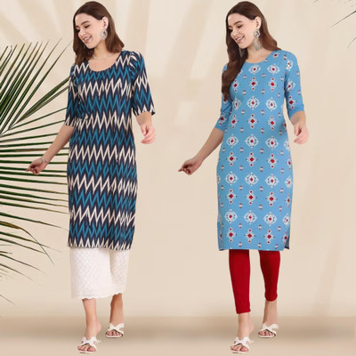 EthnicBasket Women Printed A-line Kurta(Multicolor)