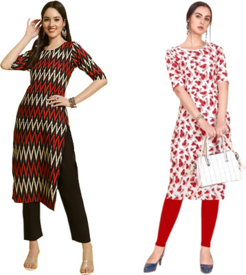 HouseOfCommon Women Self Design Straight Kurta(Multicolor)