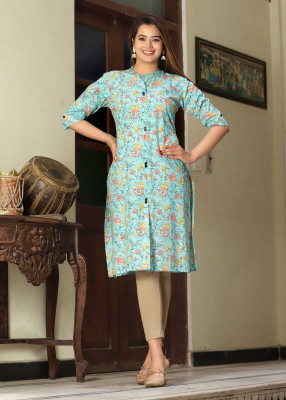 MANISHIKA Women Floral Print Straight Kurta(Multicolor)