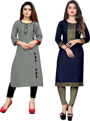 AAIKHODAL Women Printed Straight Kurta(Multicolor)