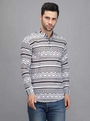 ZURINE Men Colorblock A-line Kurta(Black, White)