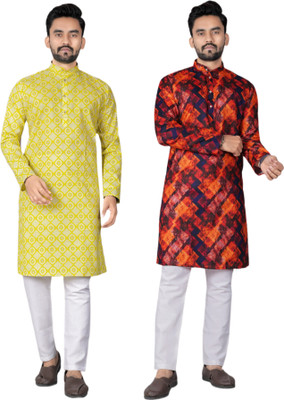 DHASU TRENDZ Men Printed Straight Kurta(Multicolor)