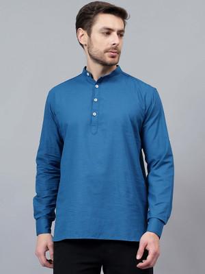 VIMASUTI Men Solid A-line Kurta(Light Green)