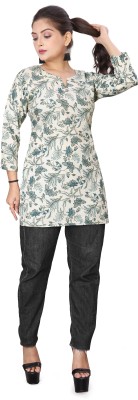 Dazzle International Women Printed Straight Kurta(Grey)