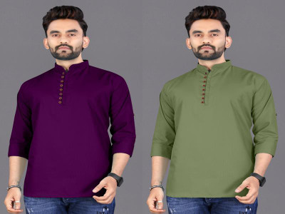 click n buy Men Solid Straight Kurta(Multicolor)