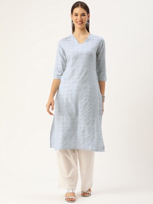 Hritika Women Self Design A-line Kurta(Blue)