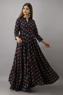 jaipurite Anarkali Gown(Dark Blue)