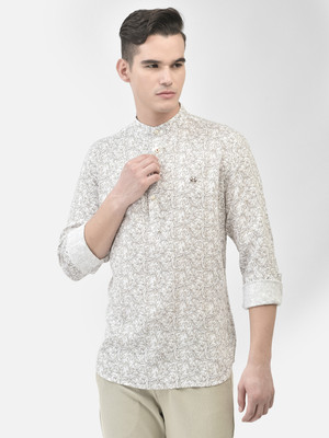 CRIMSOUNE CLUB Men Printed A-line Kurta(White)