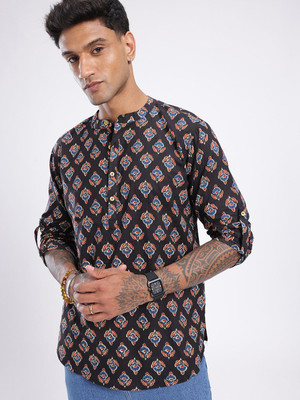 Anouk Rustic Men Floral Print Straight Kurta(Multicolor)