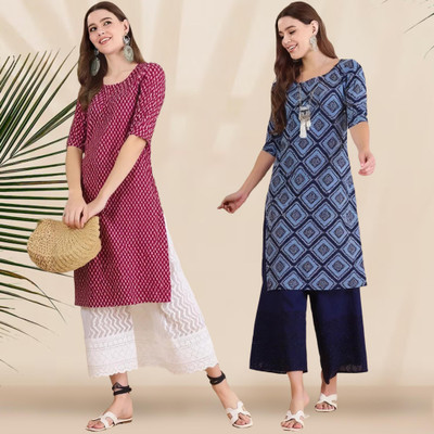 1 Stop Fashion Women Printed A-line Kurta(Multicolor)