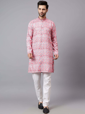 Yugnik Men Self Design A-line Kurta(Gold)