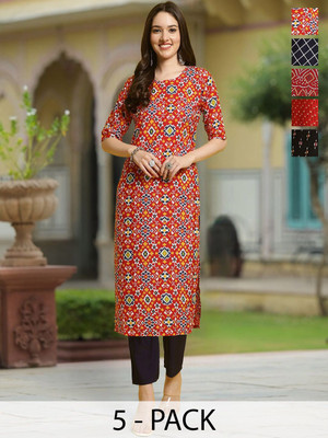 Moda Rapido Women Printed A-line Kurta(Multicolor)