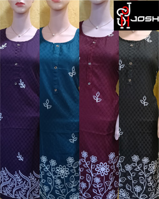 Josh Women Embroidered A-line Kurta(Multicolor)