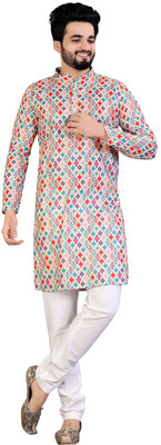 BBSTEXTILES Men Printed A-line Kurta(Multicolor)