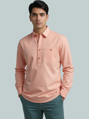 Univibe Men Solid A-line Kurta(Orange)