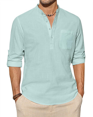 UNIFAV Men Solid Straight Kurta(Light Green)