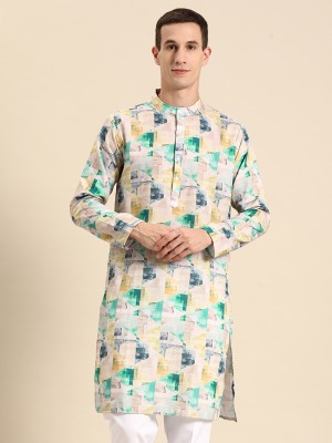 ANOUK Men Printed Straight Kurta(Multicolor)