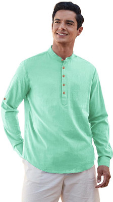 DaReal Men Solid A-line Kurta(Silver)