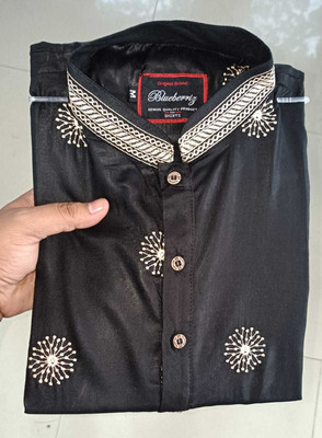 HIT AND FIT CREATION Men Embroidered Straight Kurta(Grey)