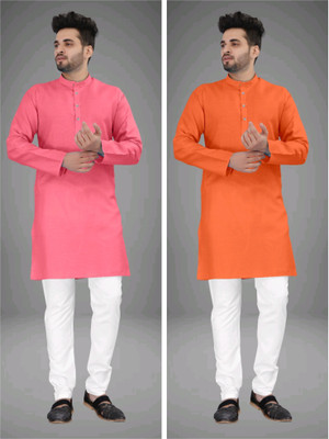 TRUST OUS Men Solid Straight Kurta(Multicolor)