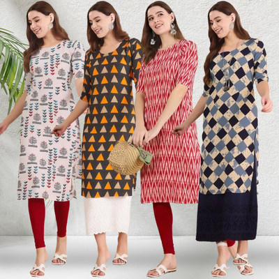 1 Stop Fashion Women Printed A-line Kurta(Multicolor)