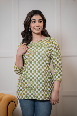 Bunkar Collection Casual Printed Women Green Top