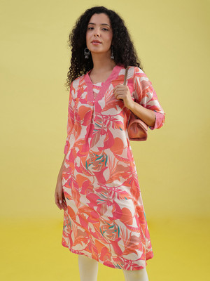 LIMEROAD Women Printed A-line Kurta(Multicolor)