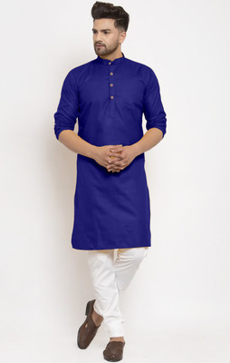 TIPTOP TRENDZ Men Solid Straight Kurta(Dark Blue)