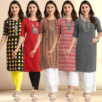 EthnicBasket Women Printed A-line Kurta(Multicolor)