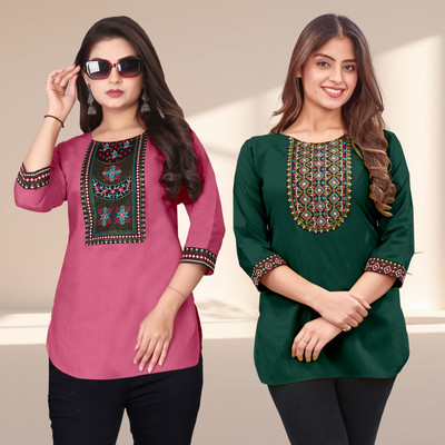 FSR Women Solid A-line Kurta(Multicolor)