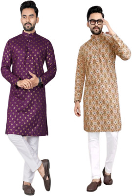 DHASU TRENDZ Men Printed Straight Kurta(Multicolor)