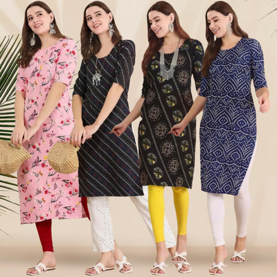 1 Stop Fashion Women Printed A-line Kurta(Multicolor)