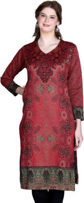 IRA CHOICE Women Printed A-line Kurta(Maroon)