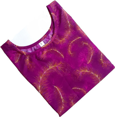 SANJUGARMENT Women Printed Straight Kurta(Purple)