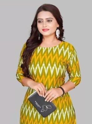 Laliitatex Women Printed A-line Kurta(Yellow)