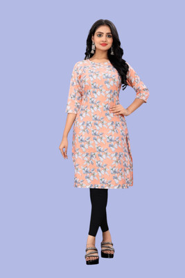 Tulsii Fab Women Printed Anarkali Kurta(Orange)