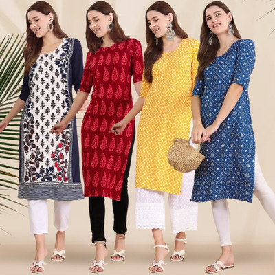 1 Stop Fashion Women Printed A-line Kurta(Multicolor)