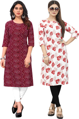 MARIDI FASHION Women Printed Straight Kurta(Multicolor)