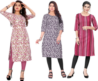 Dhruti Vaste Women Printed A-line Kurta(Multicolor)