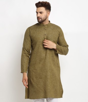 ARMAAN ETHNIC Men Solid Straight Kurta(Dark Green)