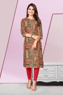 OM FAB TEX Women Printed A-line Kurta(Multicolor)