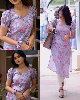 Happy Fashion Women Floral Print A-line Kurta(Multicolor)