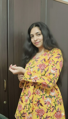 isana fashion Women Floral Print, Printed Flared Kurta(Yellow)